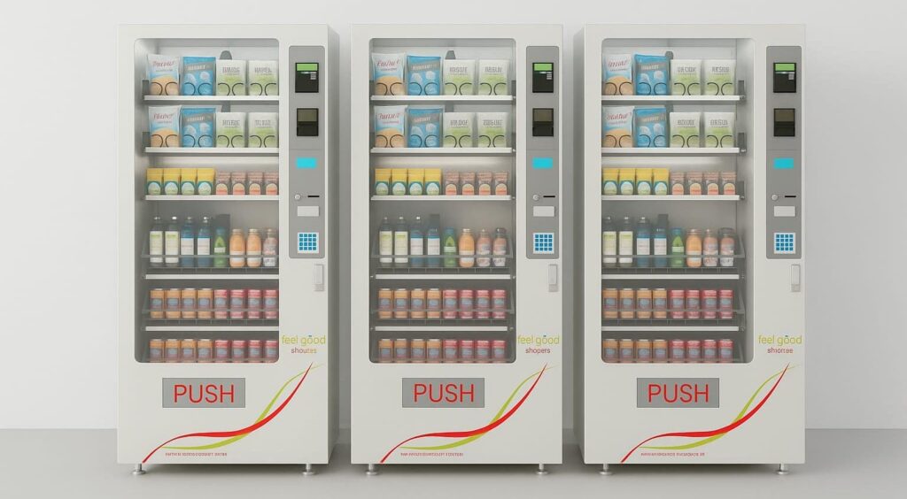 Modern combo vending machines we install free across Canada