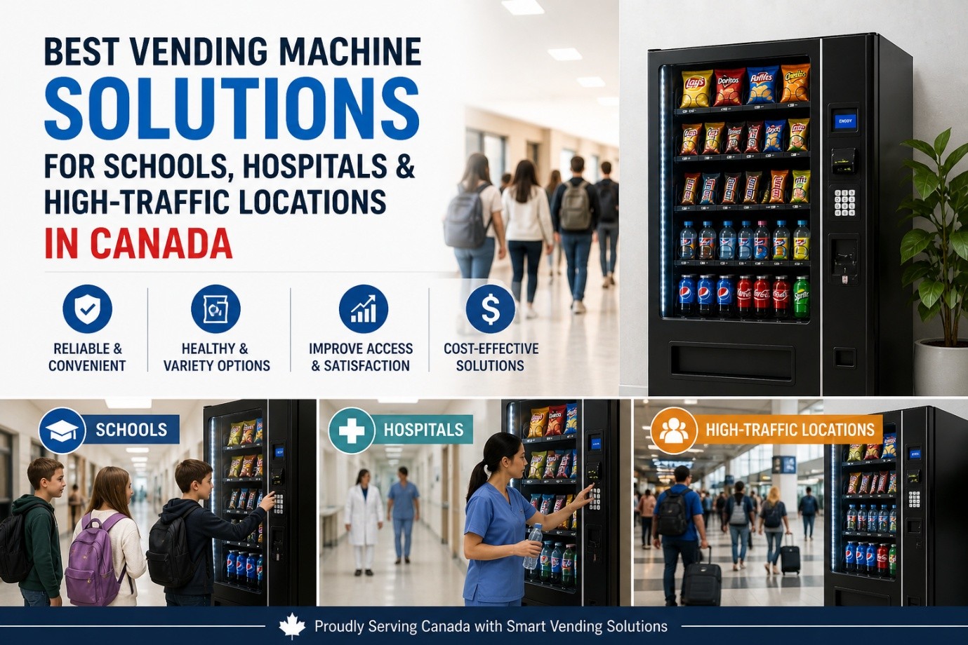 Best Vending Machine Solutions for Schools, Hospitals & High-Traffic Locations in Canada