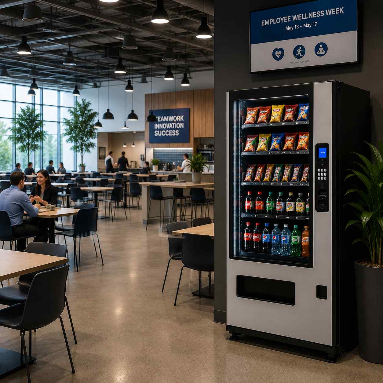 vending machine services canada installed snack and drink machine